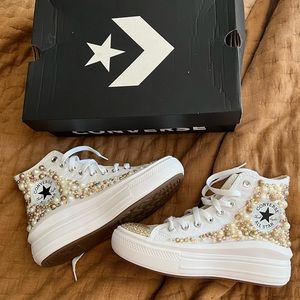 ✨ CRYSTALIZED ✨ Platform High- Top White Converse